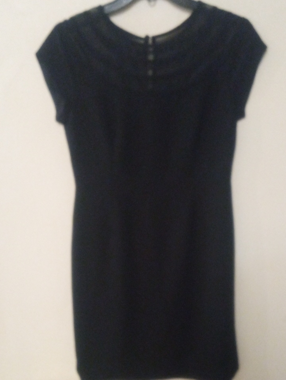 Talbots Black Cap-Sleeve Sheath Dress